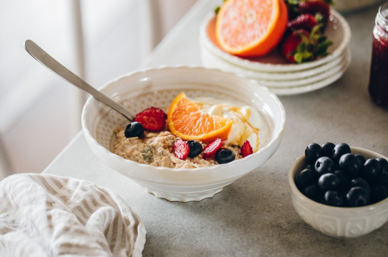 Orange & blueberry Bircher