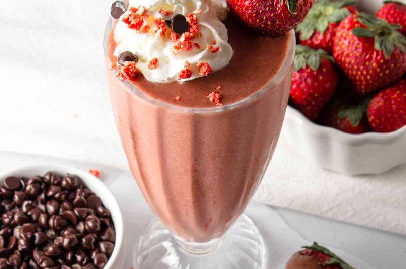 Chocolate-Strawberry Protein Shake